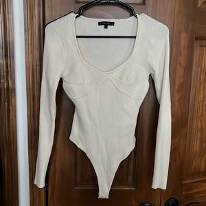 NWOT- Forever 21- Ribbed white/cream bodysuit (never worn)